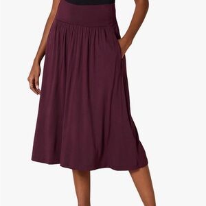 Amazon brand Womens Wine  Midi Skirt with Pockets